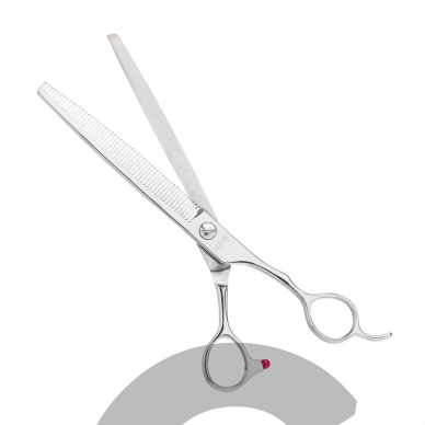 „Geib Gator Blender 7,5"“ – vienpusės filiravimo (retinimo) žirklės iš japoniško plieno, su 54 dantukais.