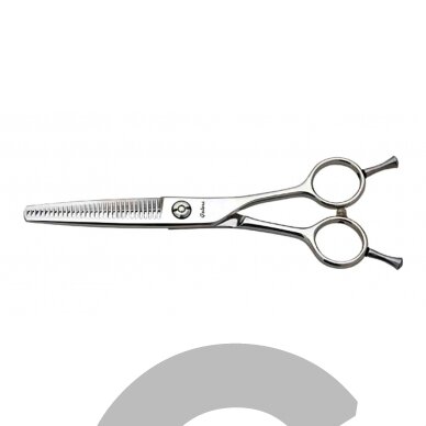 Geib Gator Double Thinning 6,5" - dvipusės filiravimo žirklės iš japoniško nerūdijančio plieno, 30 dantukų. 1 Geib Gator Double Thinning 6,5" - dvipusės filiravimo žirklės iš japoniško nerūdijančio plieno, 30 dantukų. 1