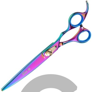 Geib Gold Rainbow Kiss Curved Scissors - aukštos kokybės lenktos žirklės su mikro pjūviu ir vaivorykštės apdaila - Dydis: 8,5 ". Geib Gold Rainbow Kiss Curved Scissors - aukštos kokybės lenktos žirklės su mikro pjūviu ir vaivorykštės apdaila - Dydis: 8,5 ".