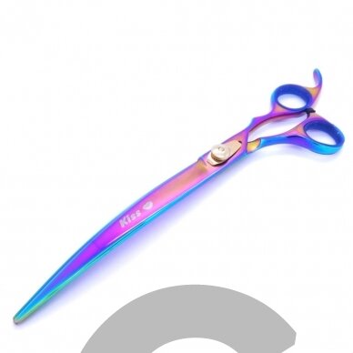 Geib Gold Rainbow Kiss Curved Scissors - aukštos kokybės lenktos žirklės su mikro pjūviu ir vaivorykštės apdaila - Dydis: 9,5 ". Geib Gold Rainbow Kiss Curved Scissors - aukštos kokybės lenktos žirklės su mikro pjūviu ir vaivorykštės apdaila - Dydis: 9,5 ".