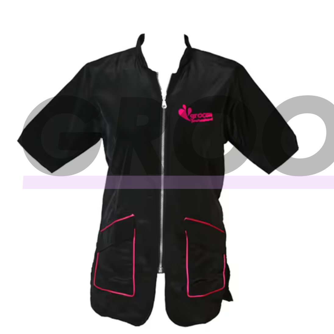 Groom Professional Milano Pink“ – groomerio (kirpėjo) švarkas / palaidinė su rožine apdaila, dydis L. 4