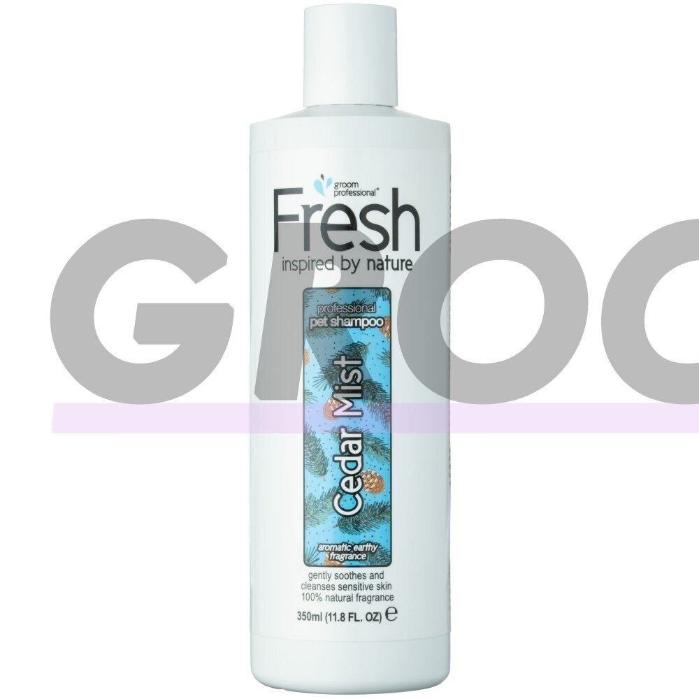 "Groom Professional Fresh Cedar Mist Shampoo" - šampūnas jautriai šunų odai, koncentratas 1:24 - 350ml "Groom Professional Fresh Cedar Mist Shampoo" - šampūnas jautriai šunų odai, koncentratas 1:24 - 350ml