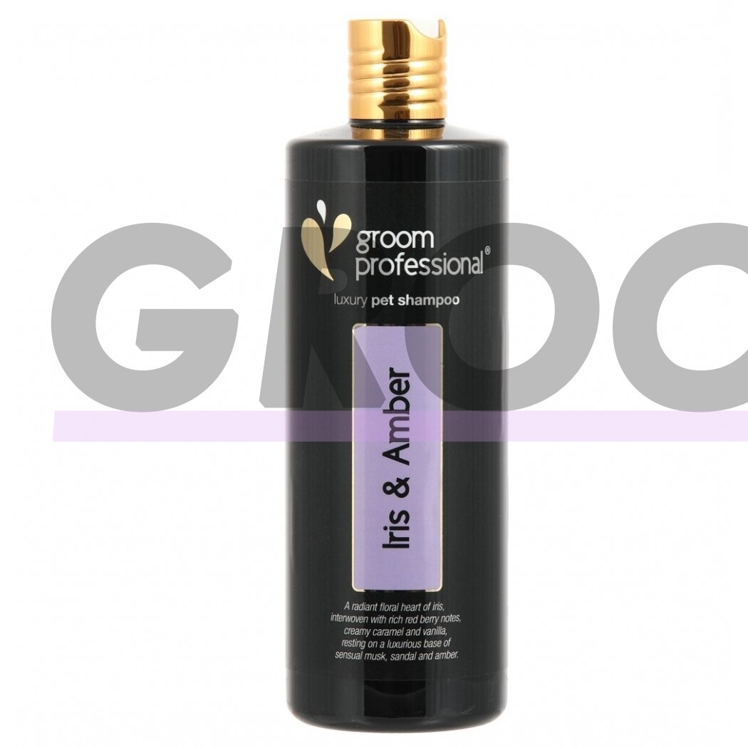 Groom Professional Iris & Amber Luxury Shampoo - prabangaus kvapo, blizgesį suteikiantis šampūnas. Talpa: 450ml
