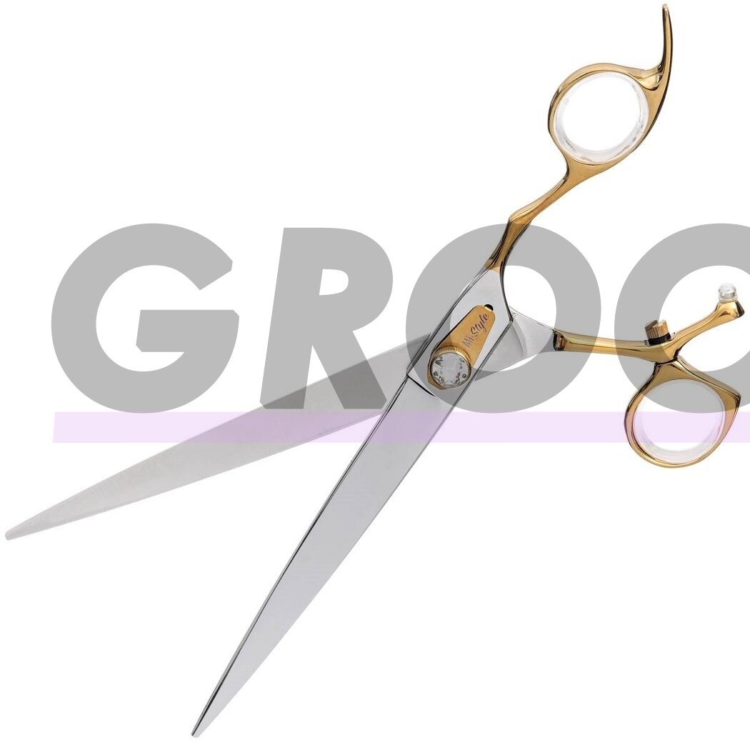 „Groom Professional Mi-Style Hitachi“ plieno žirklės 7 colių-profesionalios, ypač aštrios tiesios žirklės, japoniškas plienas 1