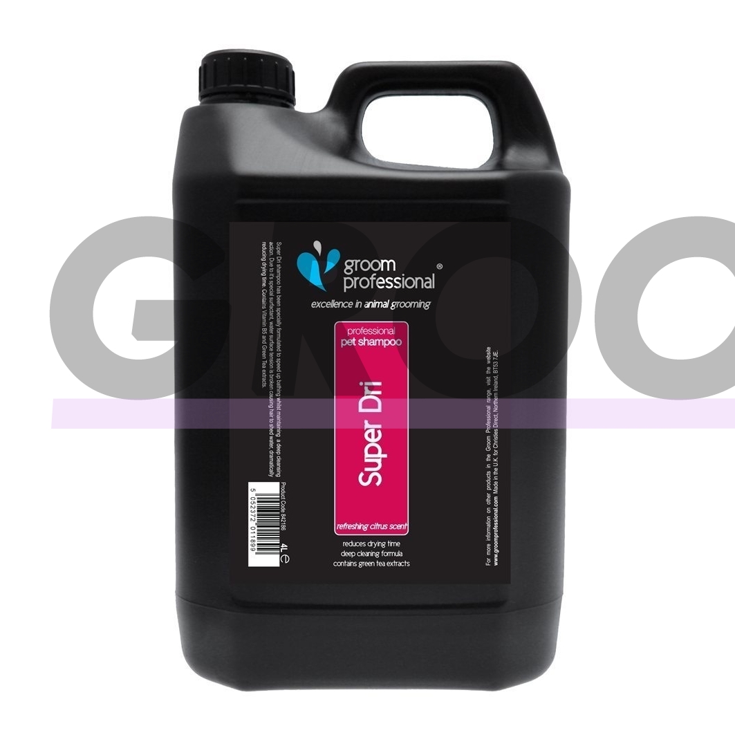 Groom Professional Super Dri Shampoo 4l - valantis ir džiovinimo laiką trumpinantis šampūnas Groom Professional Super Dri Shampoo 4l - valantis ir džiovinimo laiką trumpinantis šampūnas