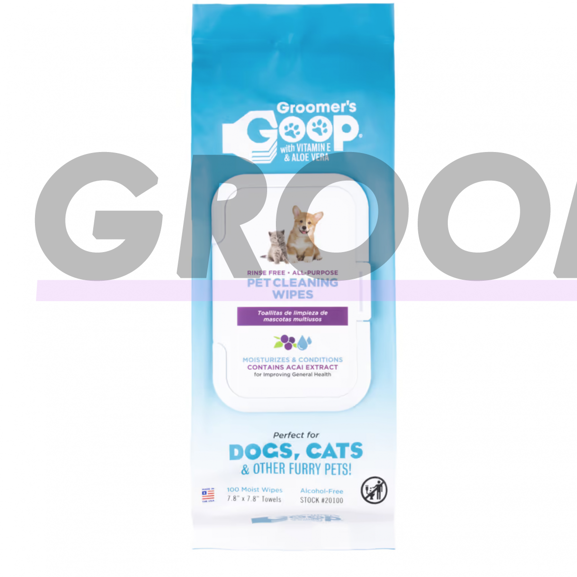 Groomer's Goop Pet Cleaning Wipes 100 vnt. - šunims ir katėms valyti skirtos servetėlės Groomer's Goop Pet Cleaning Wipes 100 vnt. - šunims ir katėms valyti skirtos servetėlės