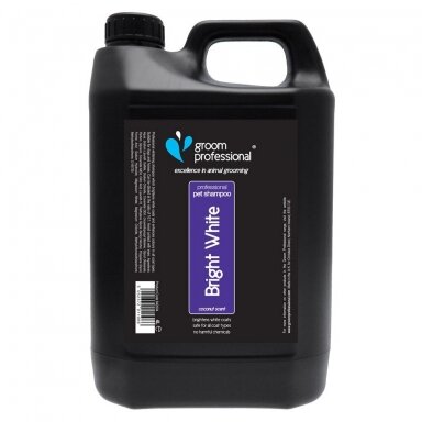 Groom Professional Bright White Shampoo - šampūnas baltam ir šviesiam kailiui 4L. Groom Professional Bright White Shampoo - šampūnas baltam ir šviesiam kailiui 4L.