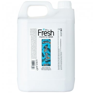 "Groom Professional Fresh Cedar Mist Shampoo" - šampūnas jautriai šunų odai, koncentratas 1:24 - 4L "Groom Professional Fresh Cedar Mist Shampoo" - šampūnas jautriai šunų odai, koncentratas 1:24 - 4L