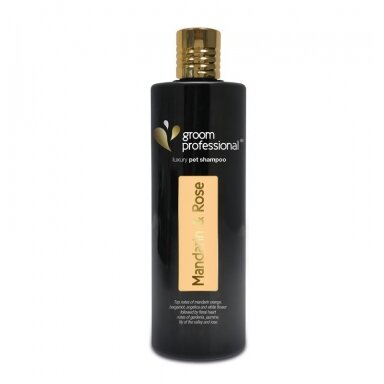 Groom Professional Mandarin & Rose Luxury Shampoo - prabangus šampūnas su mandarino ir rožių kvapų atspalviu. Talpa: 450ml Groom Professional Mandarin & Rose Luxury Shampoo - prabangus šampūnas su mandarino ir rožių kvapų atspalviu. Talpa: 450ml