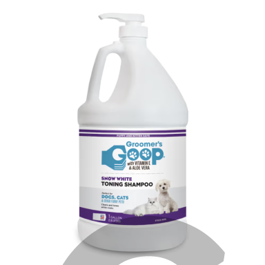 "Groomer`s Goop Snow White Toning Shampoo", 473 ml - Šampūnas specialiai sukurtas baltam kailiui atkurti su alaviju ir vitaminu E