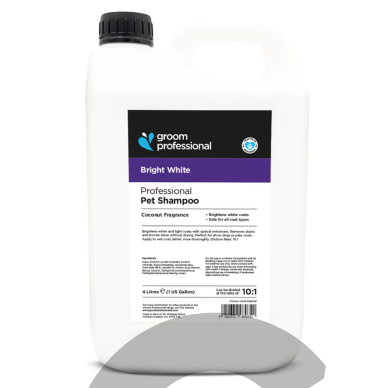 Groom Professional Bright White Shampoo - šampūnas baltam ir šviesiam kailiui 4L. 1 Groom Professional Bright White Shampoo - šampūnas baltam ir šviesiam kailiui 4L. 1