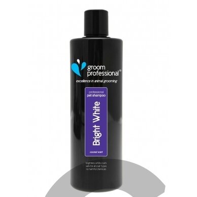 Groom Professional Bright White Shampoo - šampūnas baltam ir šviesiam kailiui 450ml. Groom Professional Bright White Shampoo - šampūnas baltam ir šviesiam kailiui 450ml.