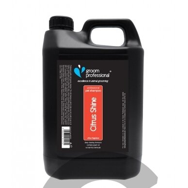 Groom Professional Citrus Shine Shampoo 4l - dezodoruojantis šampūnas riebiai odai. Talpa: 4L Groom Professional Citrus Shine Shampoo 4l - dezodoruojantis šampūnas riebiai odai. Talpa: 4L
