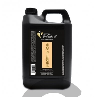 Groom Professional Mandarin & Rose Luxury Shampoo - prabangus šampūnas su mandarino ir rožių kvapų atspalviu. Talpa: 4l Groom Professional Mandarin & Rose Luxury Shampoo - prabangus šampūnas su mandarino ir rožių kvapų atspalviu. Talpa: 4l