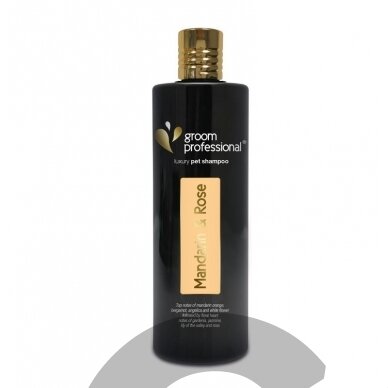 Groom Professional Mandarin & Rose Luxury Shampoo - prabangus šampūnas su mandarino ir rožių kvapų atspalviu. Talpa: 450ml Groom Professional Mandarin & Rose Luxury Shampoo - prabangus šampūnas su mandarino ir rožių kvapų atspalviu. Talpa: 450ml