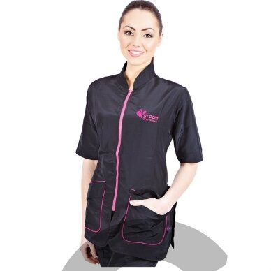 Groom Professional Milano Pink“ – groomerio (kirpėjo) švarkas / palaidinė su rožine apdaila, dydis L. Groom Professional Milano Pink“ – groomerio (kirpėjo) švarkas / palaidinė su rožine apdaila, dydis L.