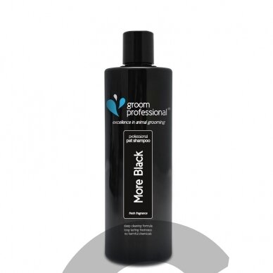 Groom Professional More Black Shampoo - šampūnas juodiems ir tamsiems plaukams. Talpa: 450ML Groom Professional More Black Shampoo - šampūnas juodiems ir tamsiems plaukams. Talpa: 450ML