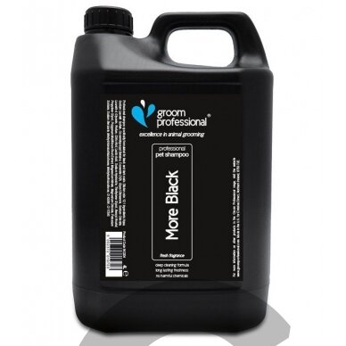 Groom Professional More Black Shampoo - šampūnas juodiems ir tamsiems plaukams. Talpa: 4L Groom Professional More Black Shampoo - šampūnas juodiems ir tamsiems plaukams. Talpa: 4L