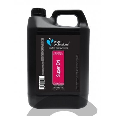 Groom Professional Super Dri Shampoo 4l - valantis ir džiovinimo laiką trumpinantis šampūnas. Talpa: 4L Groom Professional Super Dri Shampoo 4l - valantis ir džiovinimo laiką trumpinantis šampūnas. Talpa: 4L