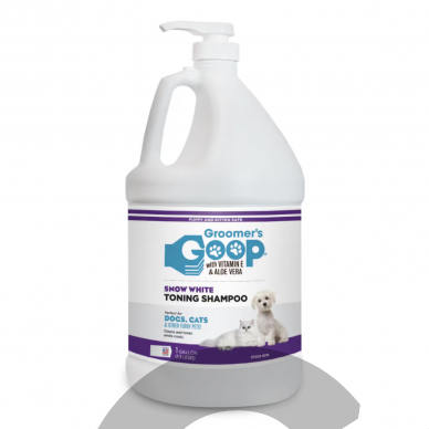 "Groomer`s Goop Snow White Toning Shampoo", 473 ml - Šampūnas specialiai sukurtas baltam kailiui atkurti su alaviju ir vitaminu E 1