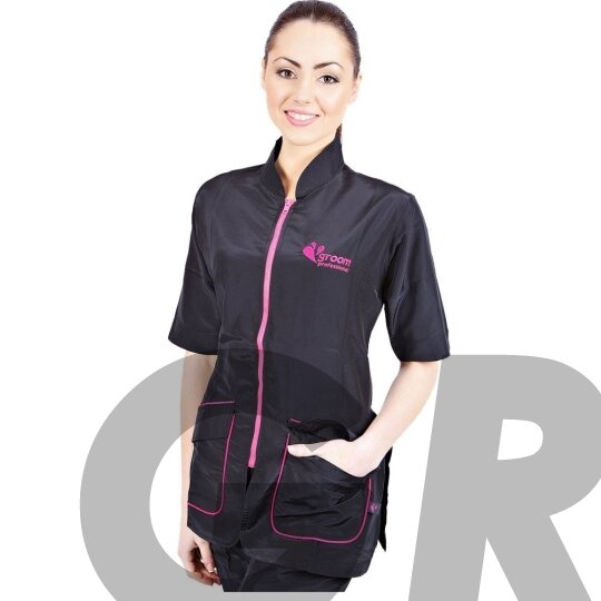 Groom Professional Milano Pink“ – groomerio (kirpėjo) švarkas / palaidinė su rožine apdaila, dydis L. Groom Professional Milano Pink“ – groomerio (kirpėjo) švarkas / palaidinė su rožine apdaila, dydis L.