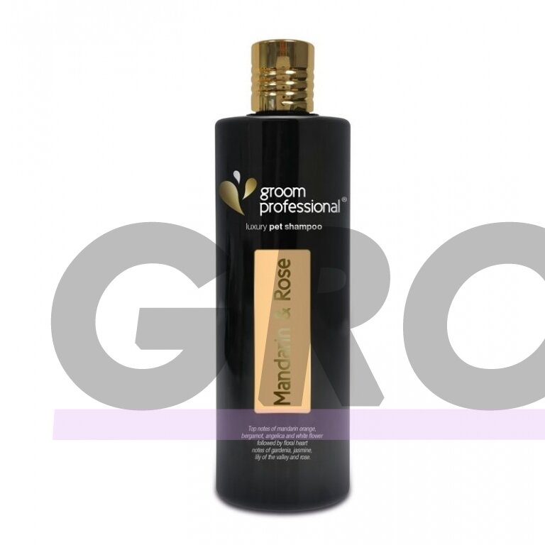 Groom Professional Mandarin & Rose Luxury Shampoo - prabangus šampūnas su mandarino ir rožių kvapų atspalviu. Talpa: 450ml Groom Professional Mandarin & Rose Luxury Shampoo - prabangus šampūnas su mandarino ir rožių kvapų atspalviu. Talpa: 450ml