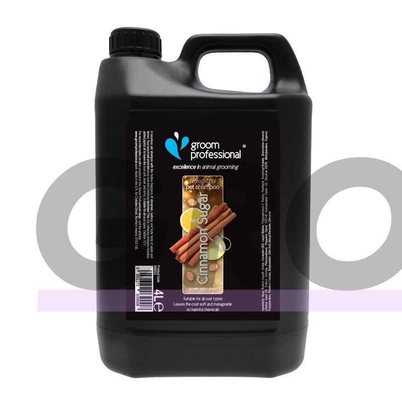 Groom Professional Cinnamon Sugar Shampoo - šampūnas visų tipų kailiui su šventiniu cinamono cukraus ir muskato kvapu