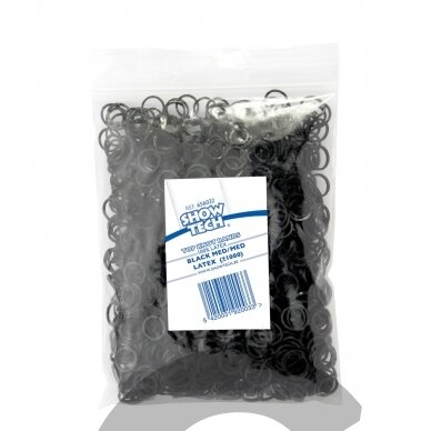 Резинки из латекса Show Tech черные 1000 шт, диаметр 0,8 см