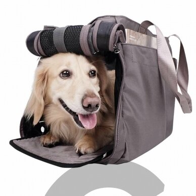 Gyvūnų nešiojimo krepšys - pilkas 7