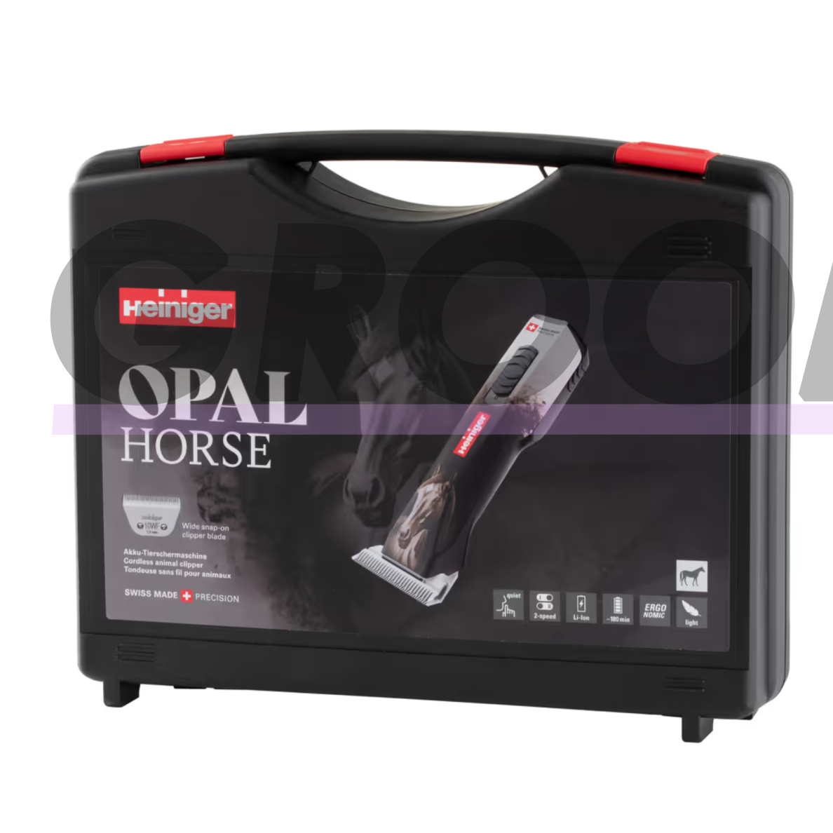 Heiniger Opal Horse Cordless Clipper – belaidė žirgų kirpimo mašinėlė, skirta preciziškiems darbams, su 10WF galvute. 2