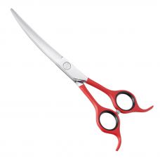 Henbor Red Pet Line Curved Scissors 6,5" - profesionalios gyvūnų kirpimo žirklės, lenktos