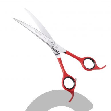 Henbor Red Pet Line Curved Scissors 6,5" - profesionalios gyvūnų kirpimo žirklės, lenktos 2