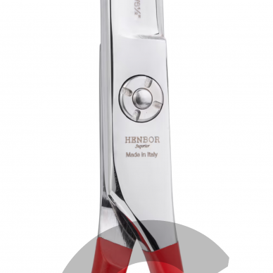 Henbor Red Pet Line Curved Scissors 6,5" - profesionalios gyvūnų kirpimo žirklės, lenktos 3