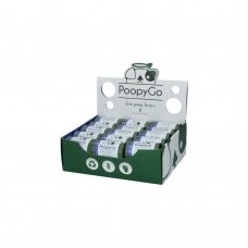 "Holland PoopyGo Bio Poop Bags" dėžutė, 30 ritinėlių - biologiškai suyrantys maišeliai šunų ekskrementams, levandų spalvos