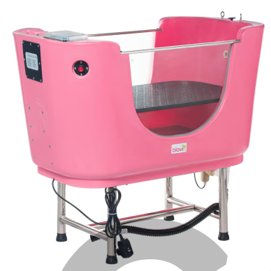 Hydro Therapy Dog Spa Pink Tub - profesionali vonia su SPA sistema ir ozono funkcija, rožinė-balta
