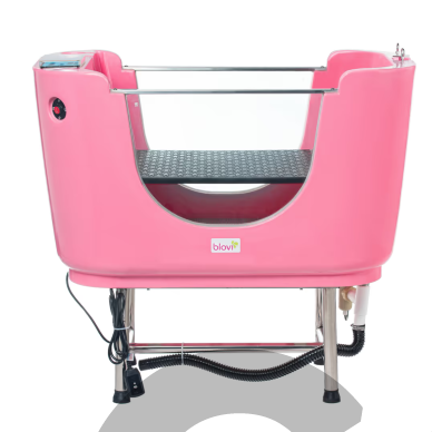Hydro Therapy Dog Spa Pink Tub - profesionali vonia su SPA sistema ir ozono funkcija, rožinė-balta 1