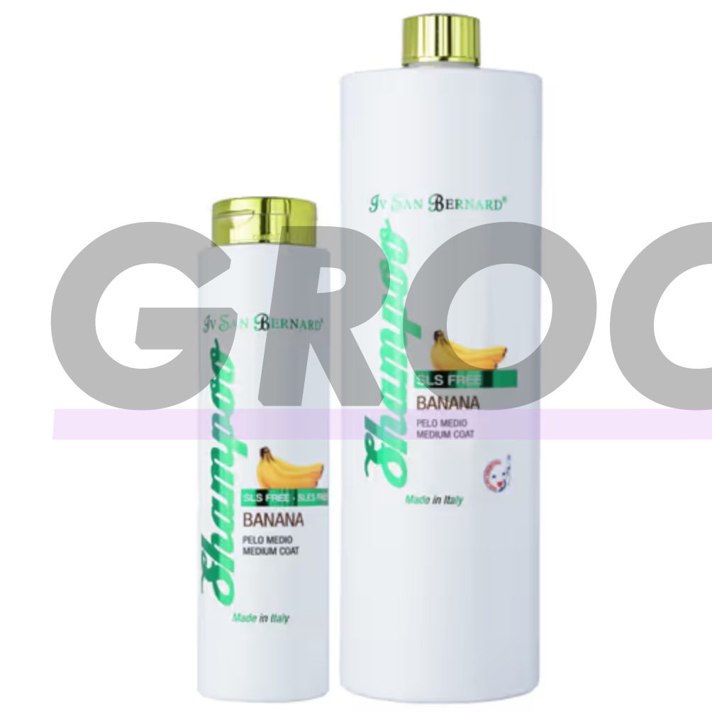 Iv San Bernard SLS Free Banana Shampoo - банановый шампунь для собак и кошек с полудлинной и грубой шерстью, не содержит SLS