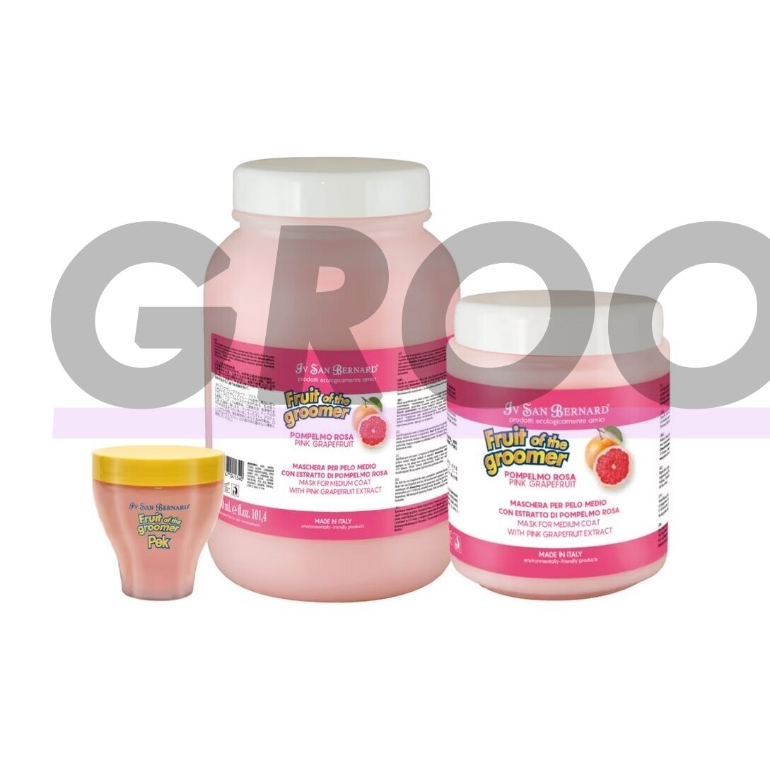 Iv San Bernard Fruit of the Groomer Pink Grapefruit Mask - rožinė greipfrutų kaukė pusilgiams plaukams, skirta šunims ir katėms Iv San Bernard Fruit of the Groomer Pink Grapefruit Mask - rožinė greipfrutų kaukė pusilgiams plaukams, skirta šunims ir katėms