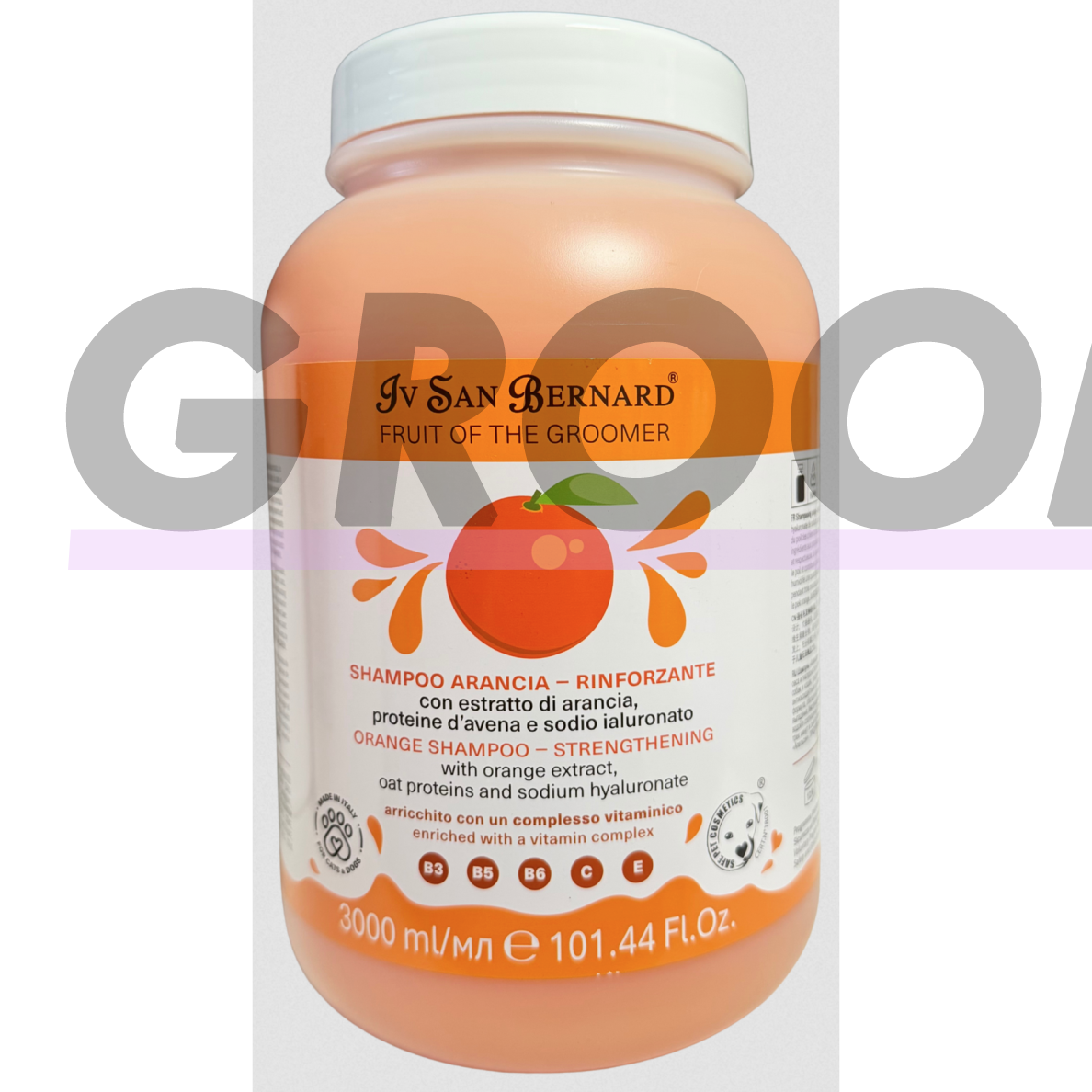 Iv San Bernard Fruit of the Groomer Orange Shampoo - apelsinų šampūnas šunims ir katėms, stiprinantis ir subalansuojantis riebalų išsiskyrimą, koncentratas 1:3 3