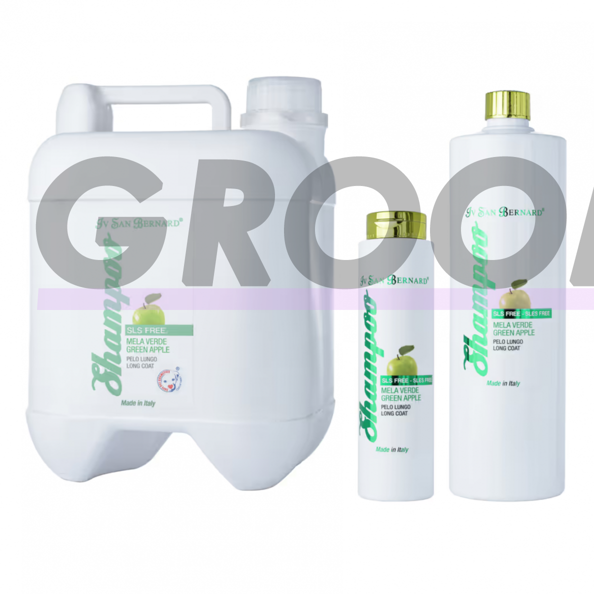 Iv San Bernard SLS Free Green Apple Shampoo - šampūnas su žaliaisiais obuoliais ilgaplaukiams šunims ir katėms, be SLS