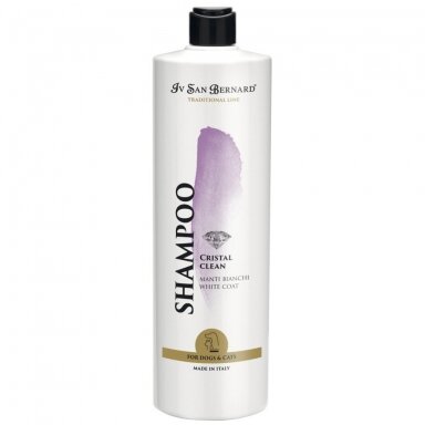 Iv San Bernard Cristal Clean Shampoo - šampūnas baltam ir šviesiam kailiui - talpa: 1L Iv San Bernard Cristal Clean Shampoo - šampūnas baltam ir šviesiam kailiui - talpa: 1L