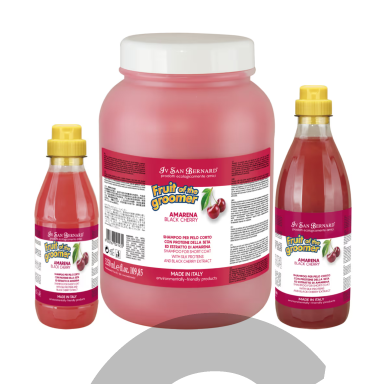 Iv San Bernard Fruit of the Groomer Black Cherry Shampoo - vyšnių šampūnas šunims ir katėms, trumpiems plaukams su šilko proteinais, koncentratas 1:3 Iv San Bernard Fruit of the Groomer Black Cherry Shampoo - vyšnių šampūnas šunims ir katėms, trumpiems plaukams su šilko proteinais, koncentratas 1:3