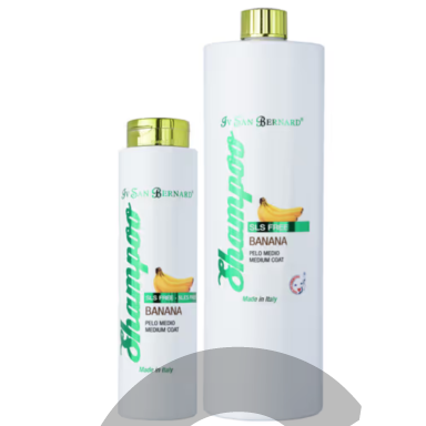 Iv San Bernard SLS Free Banana Shampoo - bananų šampūnas šunims ir katėms su pusilgiais ir šiurkščiais plaukais, be SLS