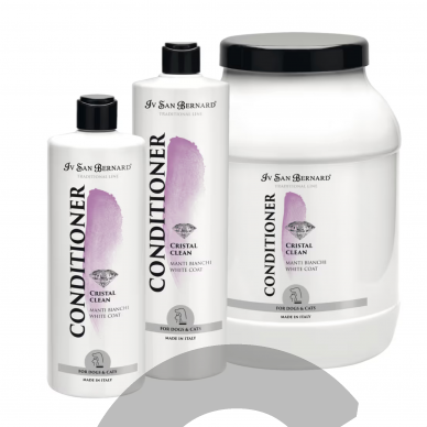 Iv San Bernard Cristal Clean Conditioner - kondicionierius, skirtas šunų ir kačių kailio spalvos pokyčiams šalinti Iv San Bernard Cristal Clean Conditioner - kondicionierius, skirtas šunų ir kačių kailio spalvos pokyčiams šalinti