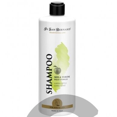 Iv San Bernard Mela Verde Green Apple Shampoo - žalių obuolių šampūnas ilgaplaukėms veislėms 1