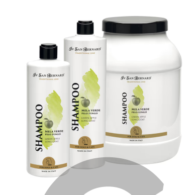 Iv San Bernard Mela Verde Green Apple Shampoo - žalių obuolių šampūnas ilgaplaukėms veislėms Iv San Bernard Mela Verde Green Apple Shampoo - žalių obuolių šampūnas ilgaplaukėms veislėms