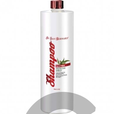 Iv San Bernard Protective Shield Shampoo - apsauginis šampūnas nuo parazitų, su eukalipto ir mėtų ekstraktu - talpa: 1L Iv San Bernard Protective Shield Shampoo - apsauginis šampūnas nuo parazitų, su eukalipto ir mėtų ekstraktu - talpa: 1L