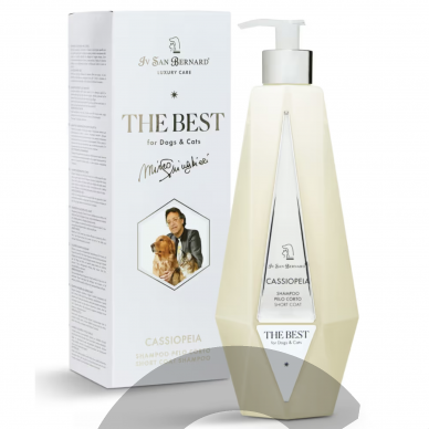 Iv San Bernard The Best Cassiopeia Shampoo - šampūnas trumpaplaukiams šunims ir katėms su augaliniu kolagenu