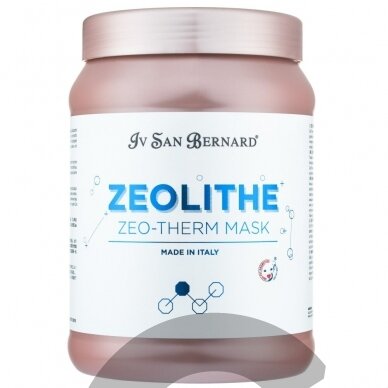 Iv San Bernard Zeolithe Zeo-Therm kaukė 1L - labai drėkinanti, antioksidacinė kaukė visų tipų kailiui, su karbamidu, ceolitu, saldžiųjų migdolų aliejumi, taukmedžio sviestu