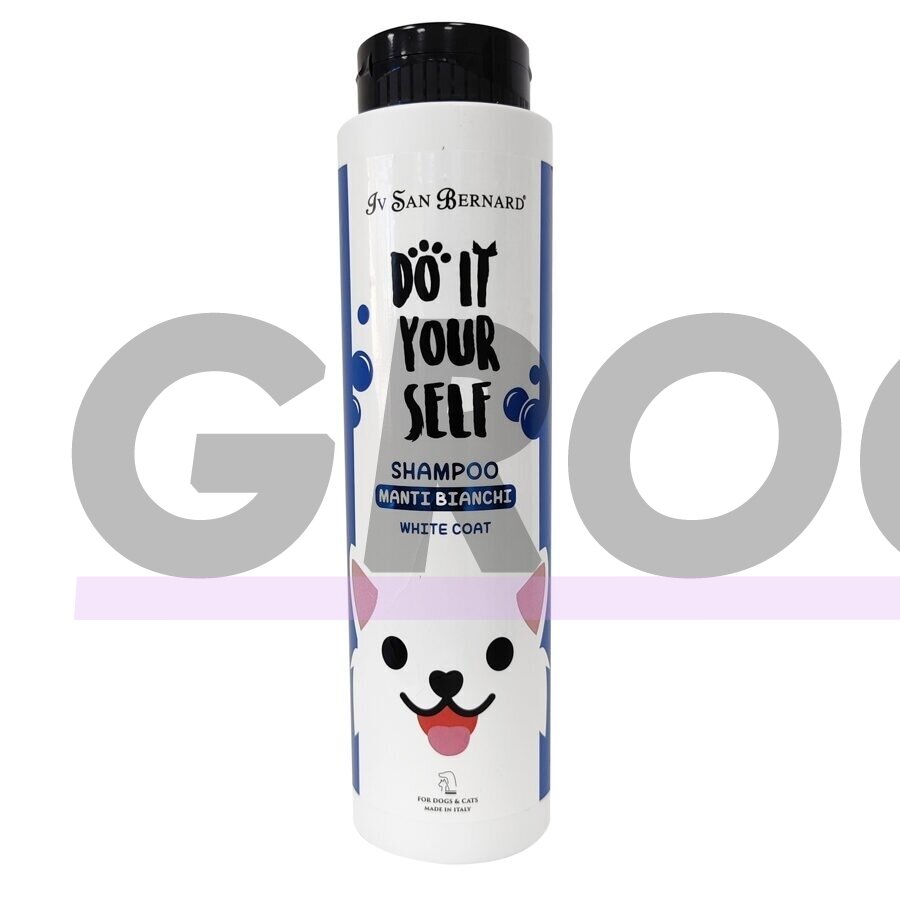 Iv San Bernard Do It Yourself White Coat Shampoo, 300 ml - šampūnas baltam kailiui, šalinantis gelsvas dėmes